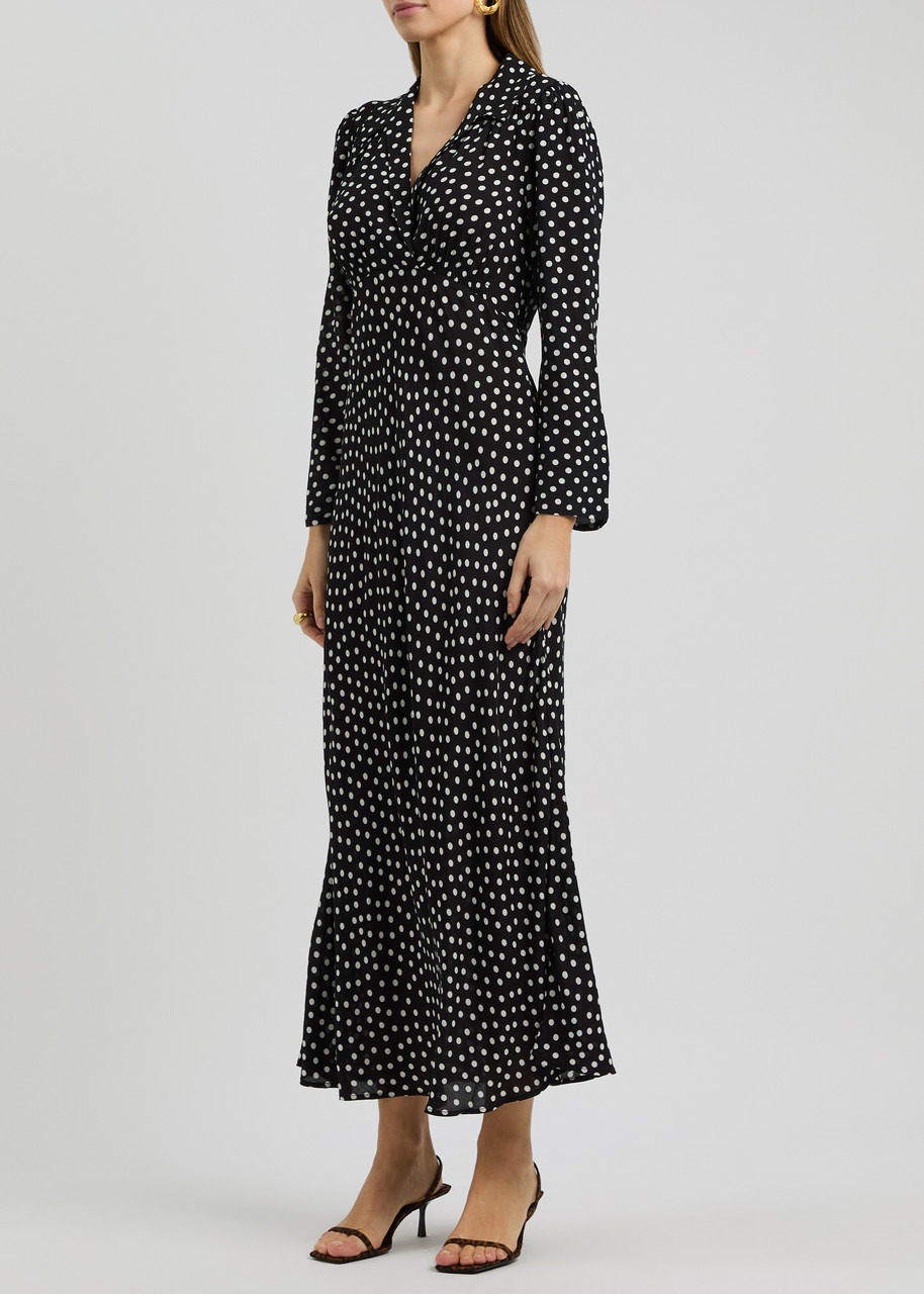 Rixo Lynne Polka dot Woven Midi Dress - 2