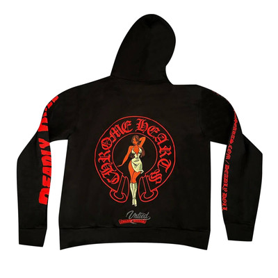 Chrome Hearts Chrome Hearts x Deadly Doll Online Exclusive Hoodie 'Black/Red' outlook