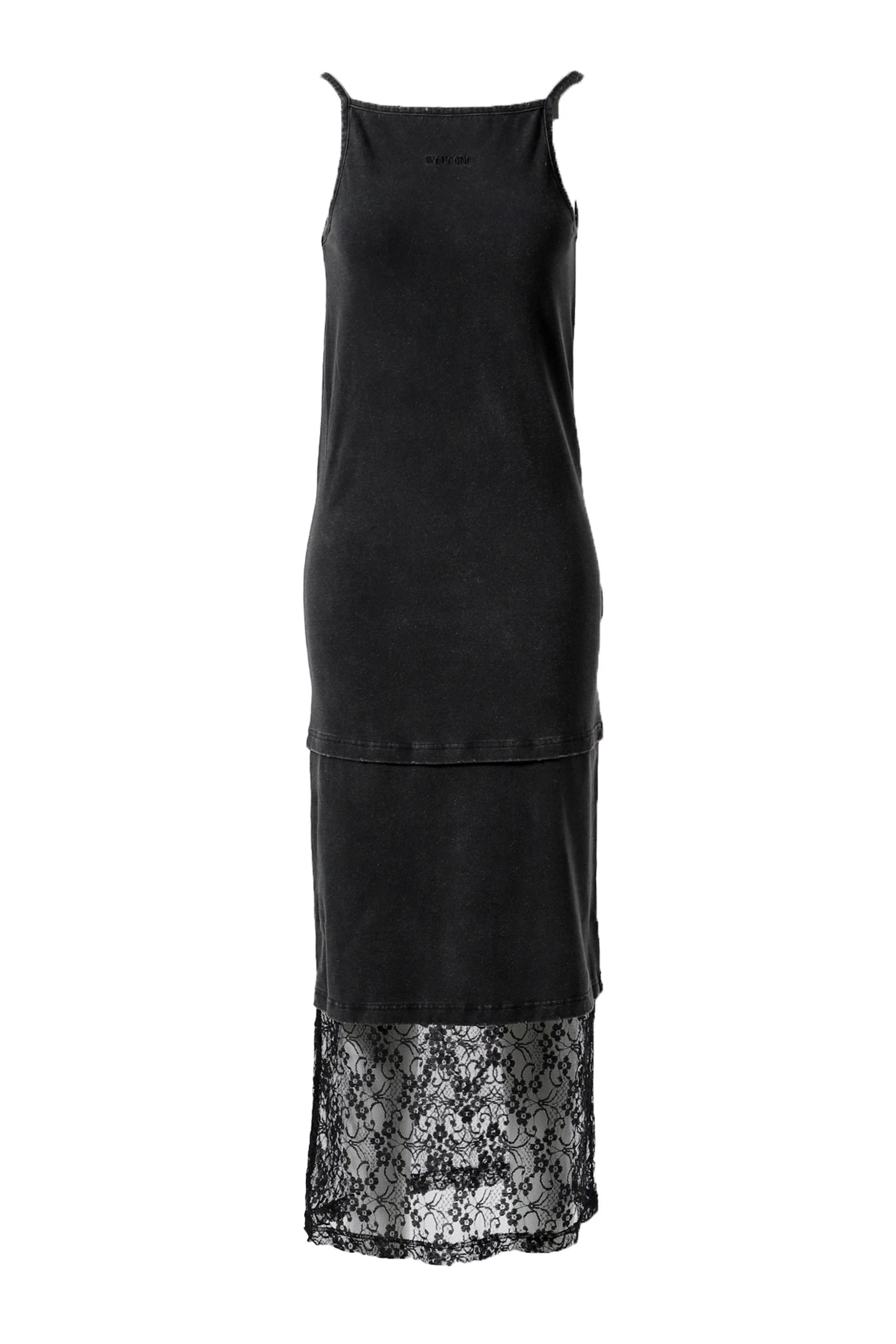 BLACK WOMENS LAYERED SLEEVELESS LONG DRESS / BLK - 1