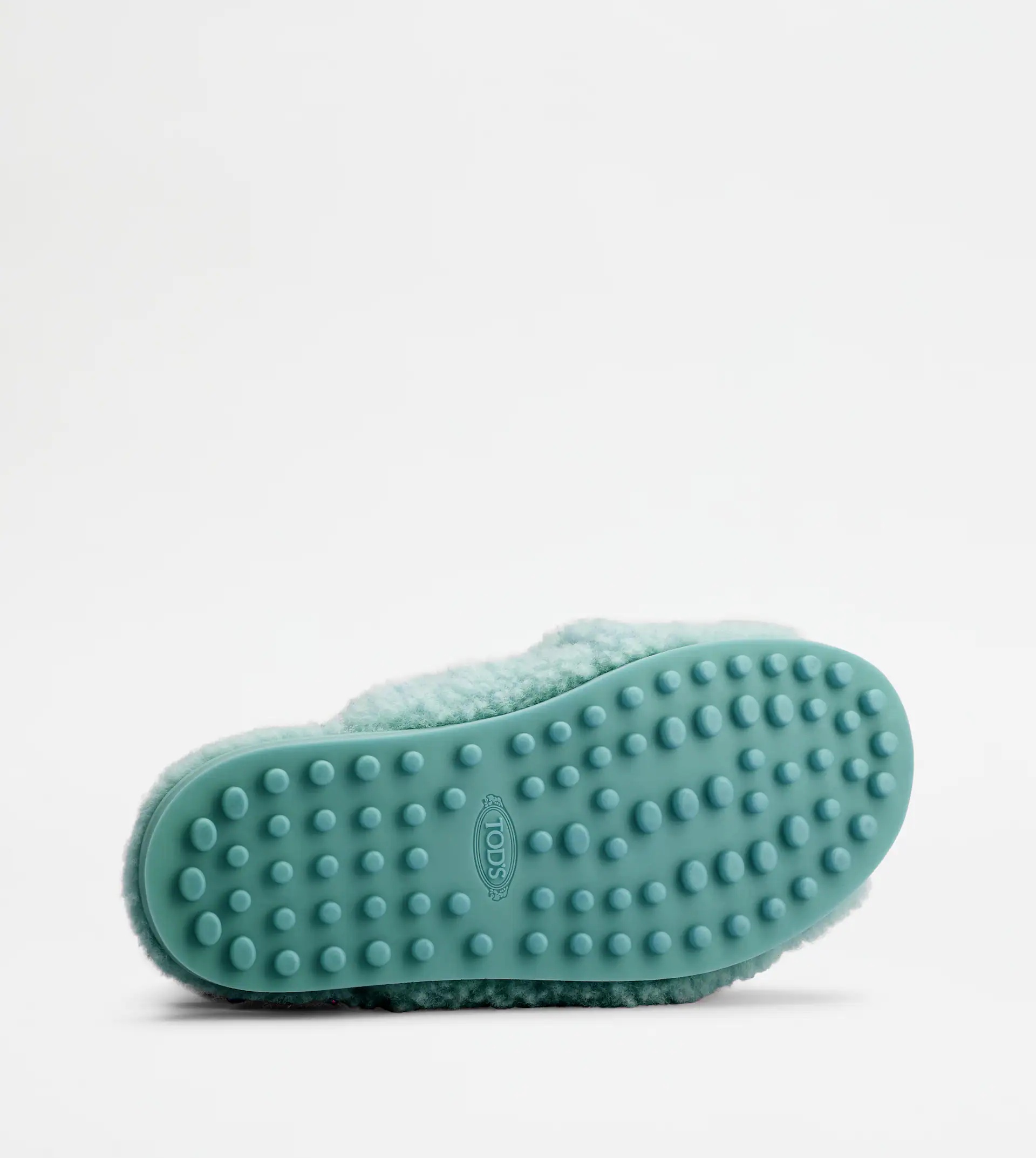 SANDALS IN LEATHER AND WOOL - LIGHT BLUE - 3