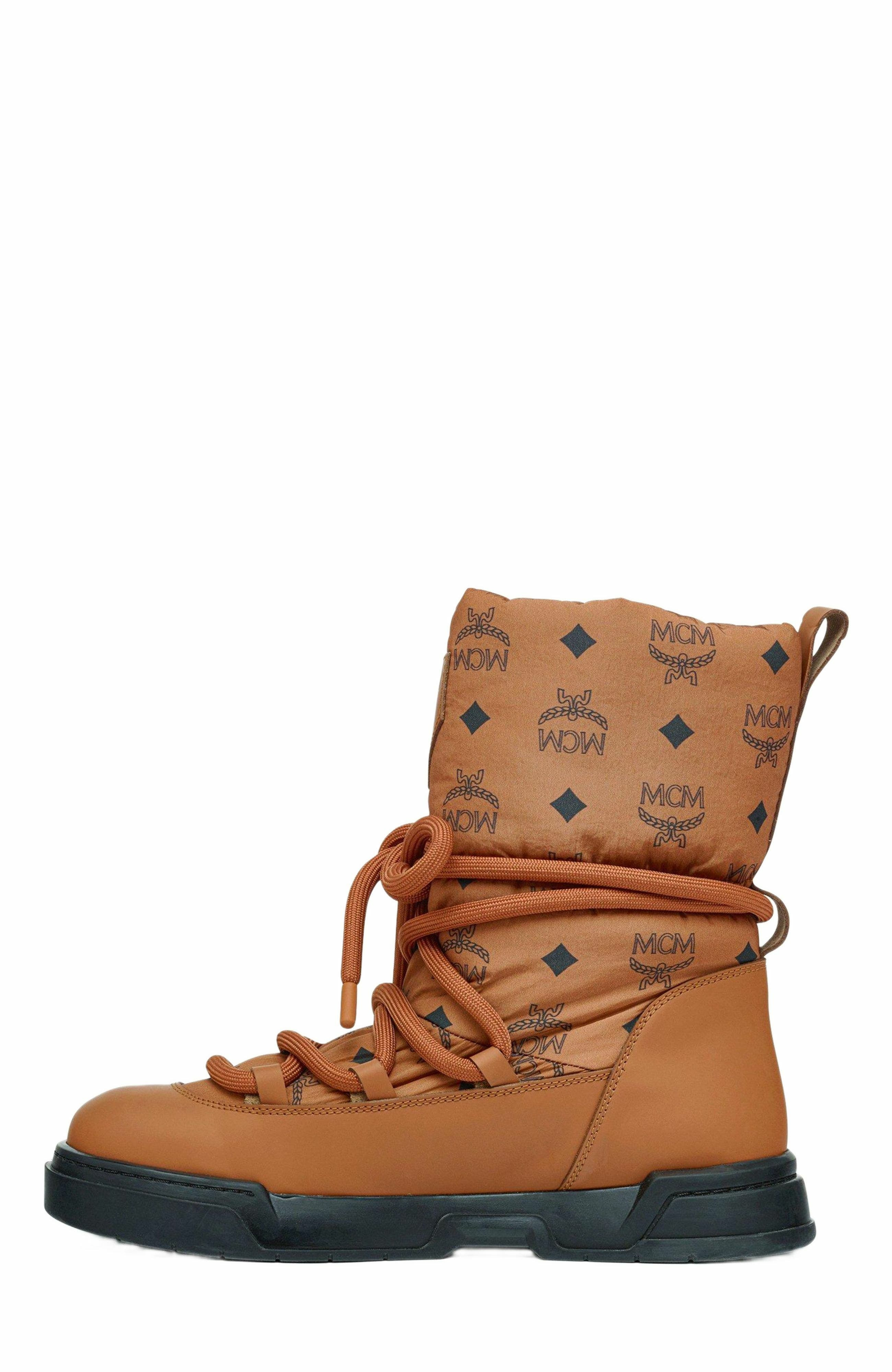 MCM Skyward Ankle Boots in Padded Monogram Nylon in Cognac at Nordstrom - 2