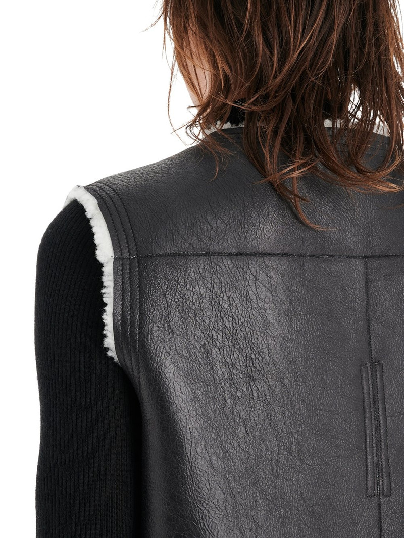 Black Shearling Cargo Vest 4