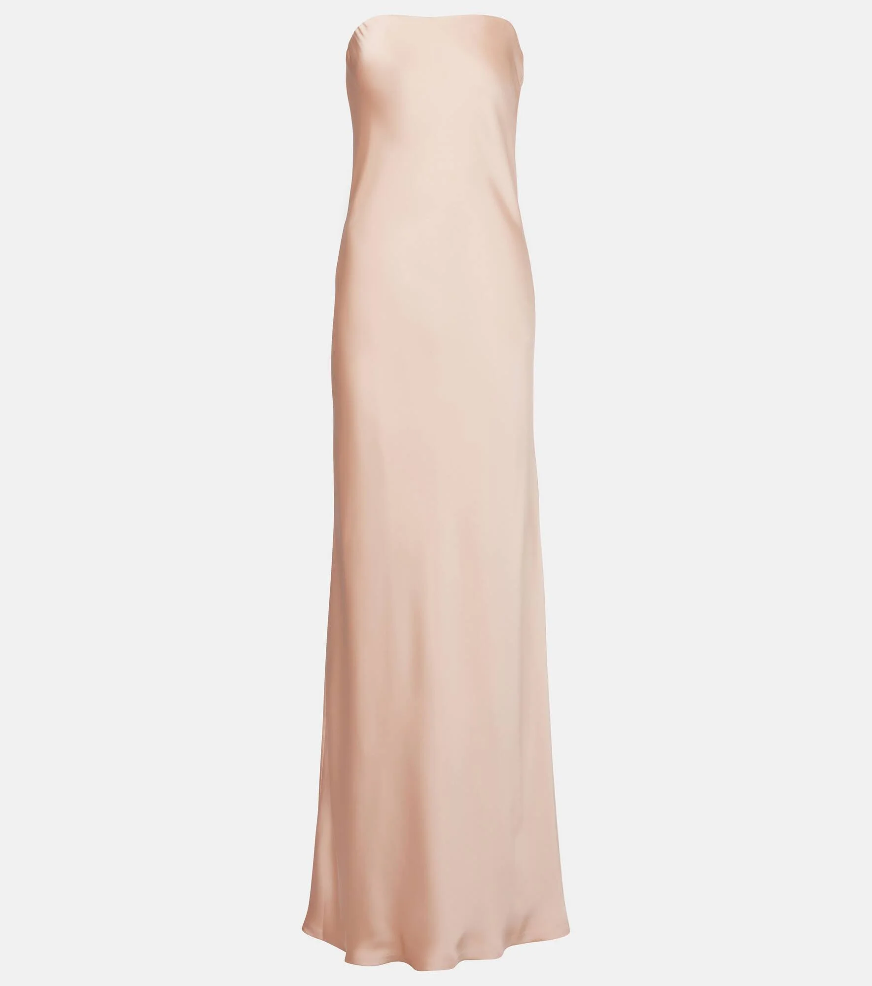 Strapless crêpe satin maxi dress - 1