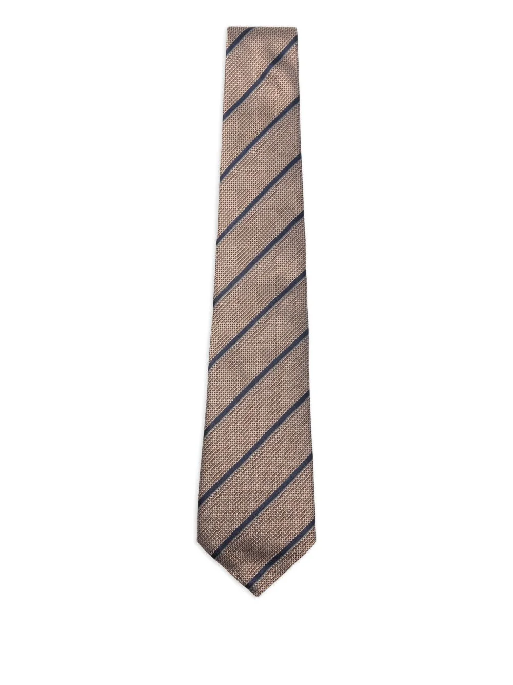 striped-pattern silk tie - 1