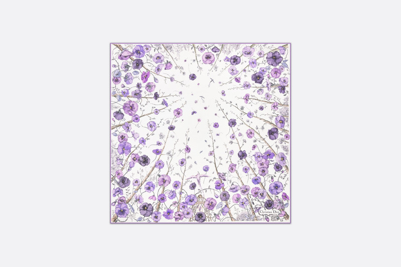Le Bal des Fleurs Violette 70 Square Scarf 1