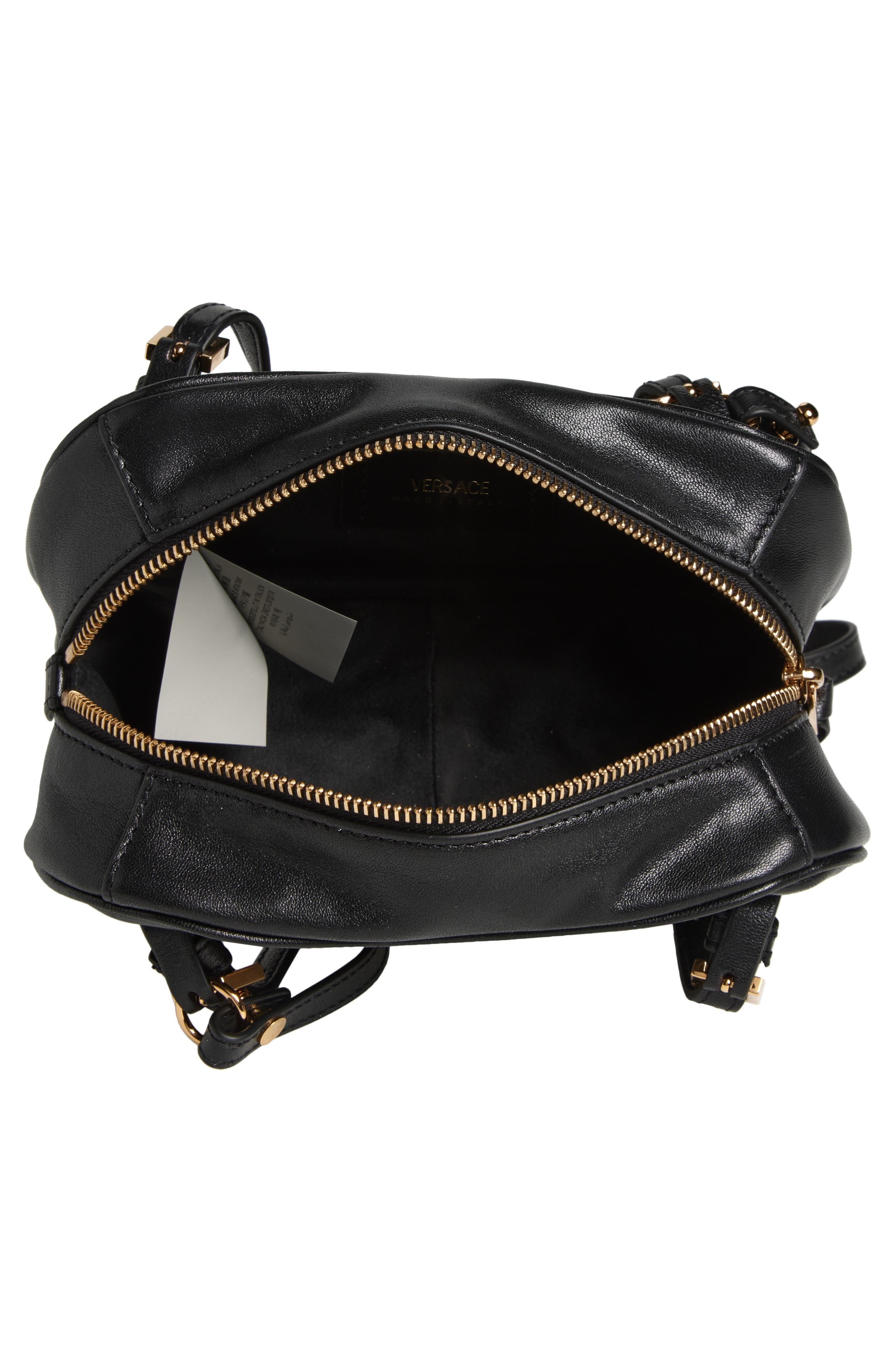 Versace Mini Logo East/West Leather Shoulder Bag in Black Versace Gold at Nordstrom - 5
