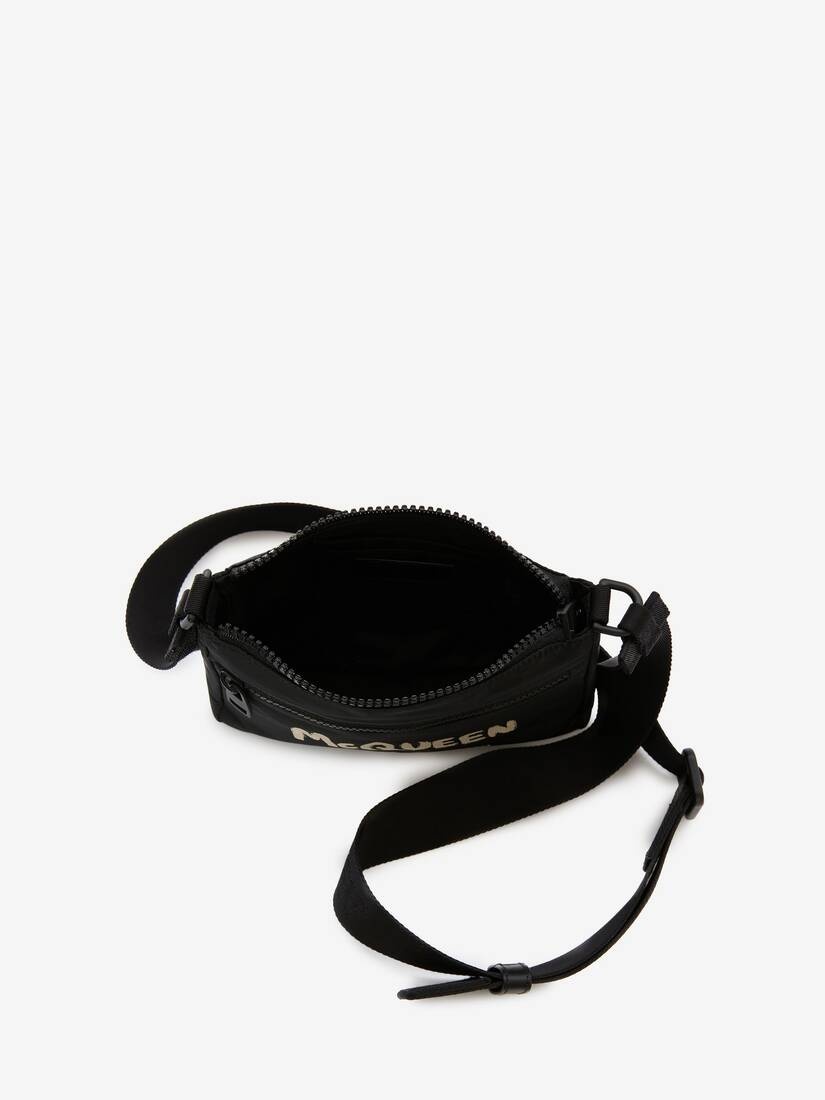 Mcqueen Graffiti Phone Bag in Black/off White - 4