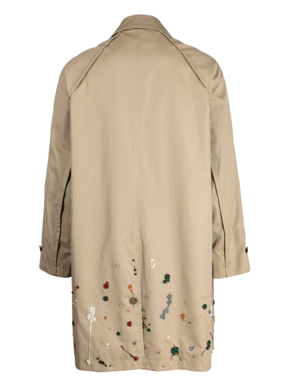 bead-embellished single-breasted coat - 2