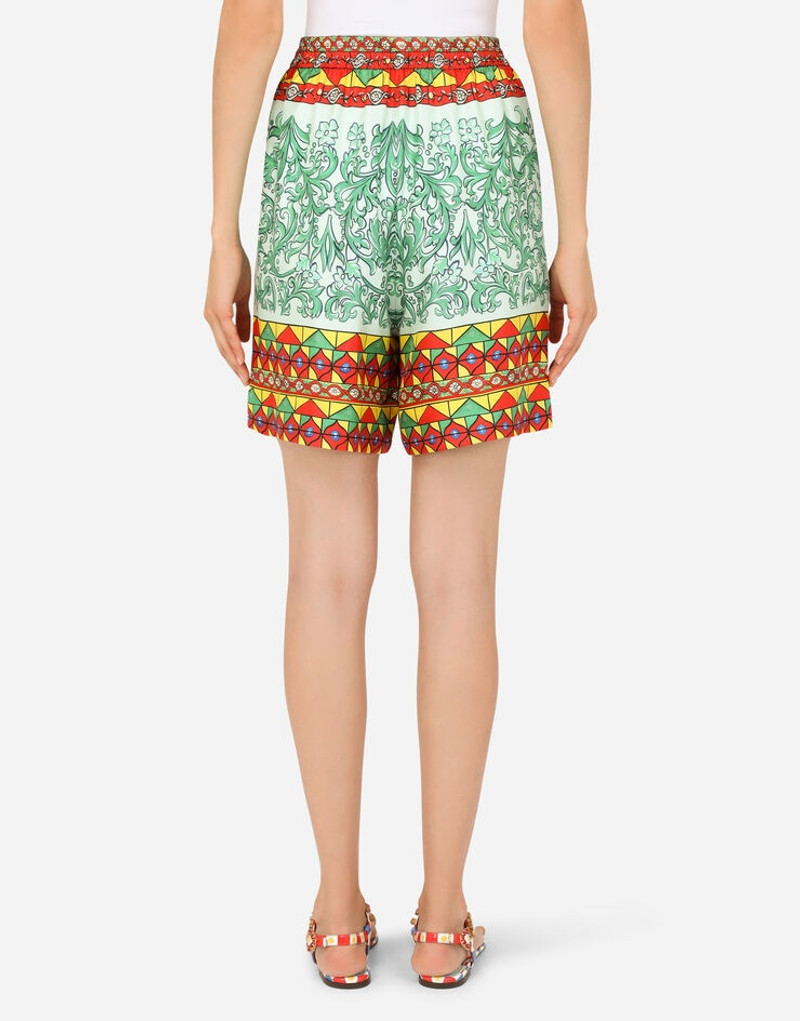 Dolce & Gabbana Carretto-print twill shorts outlook