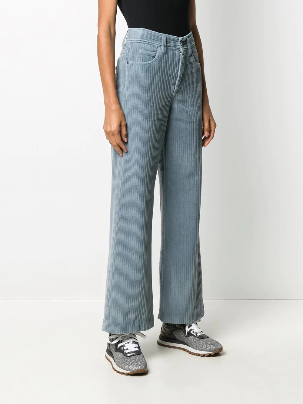 corduroy high waisted trousers - 3