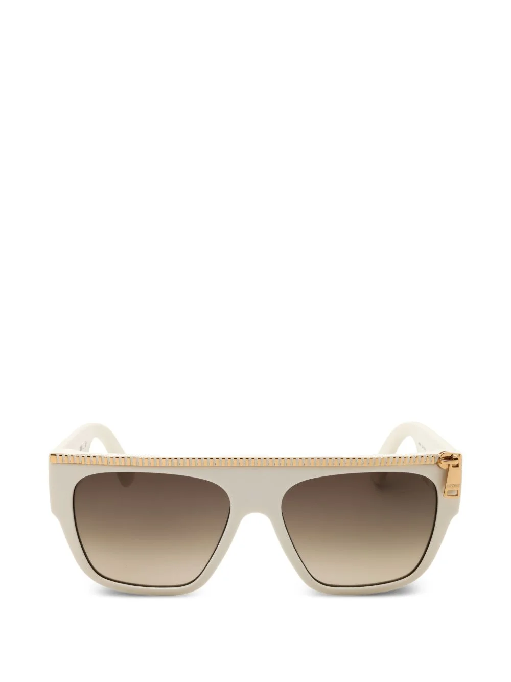zip-detail rectangle-frame sunglasses - 1