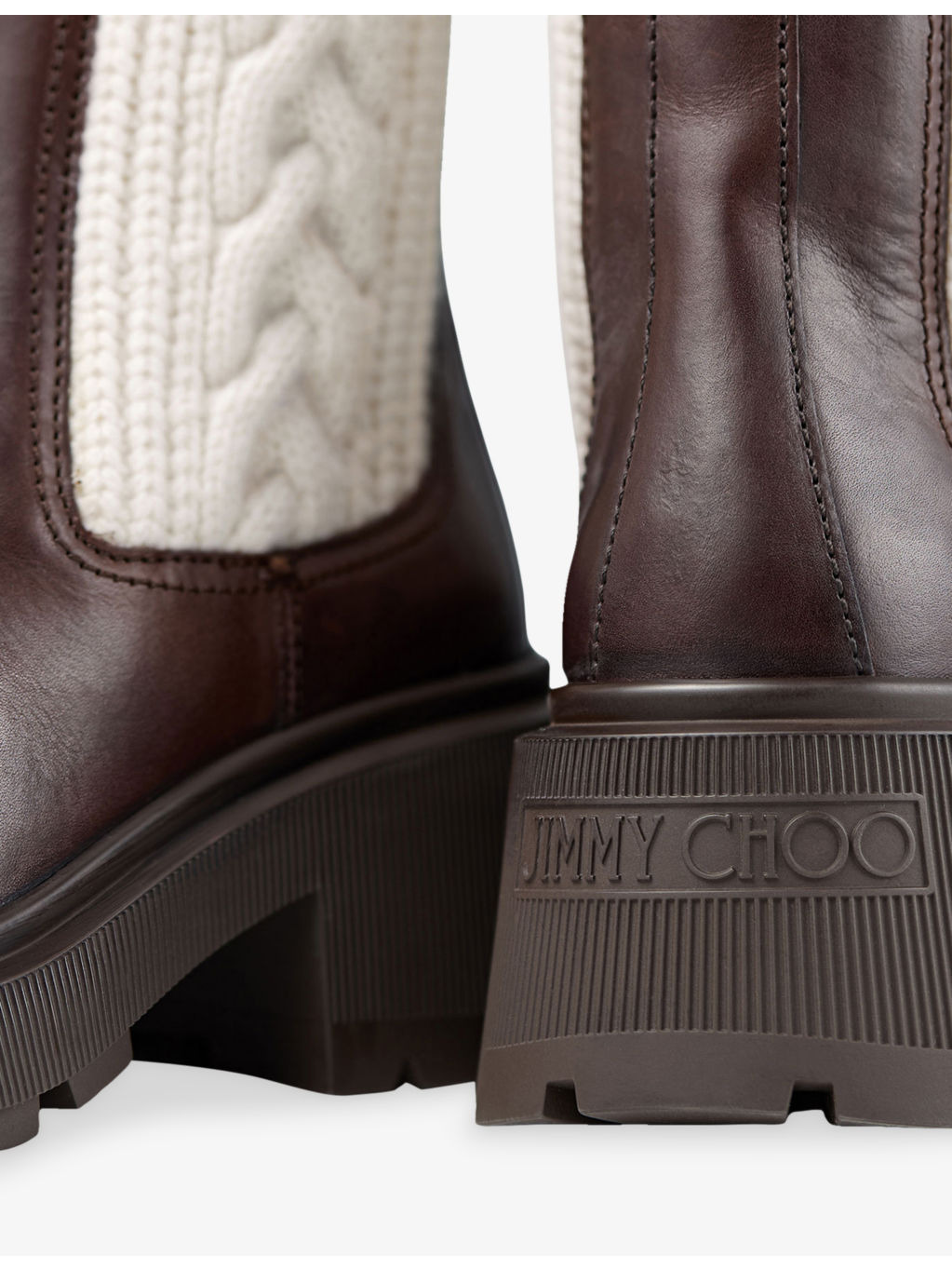 Tamia Knitted And Leather Ankle Boots - 4