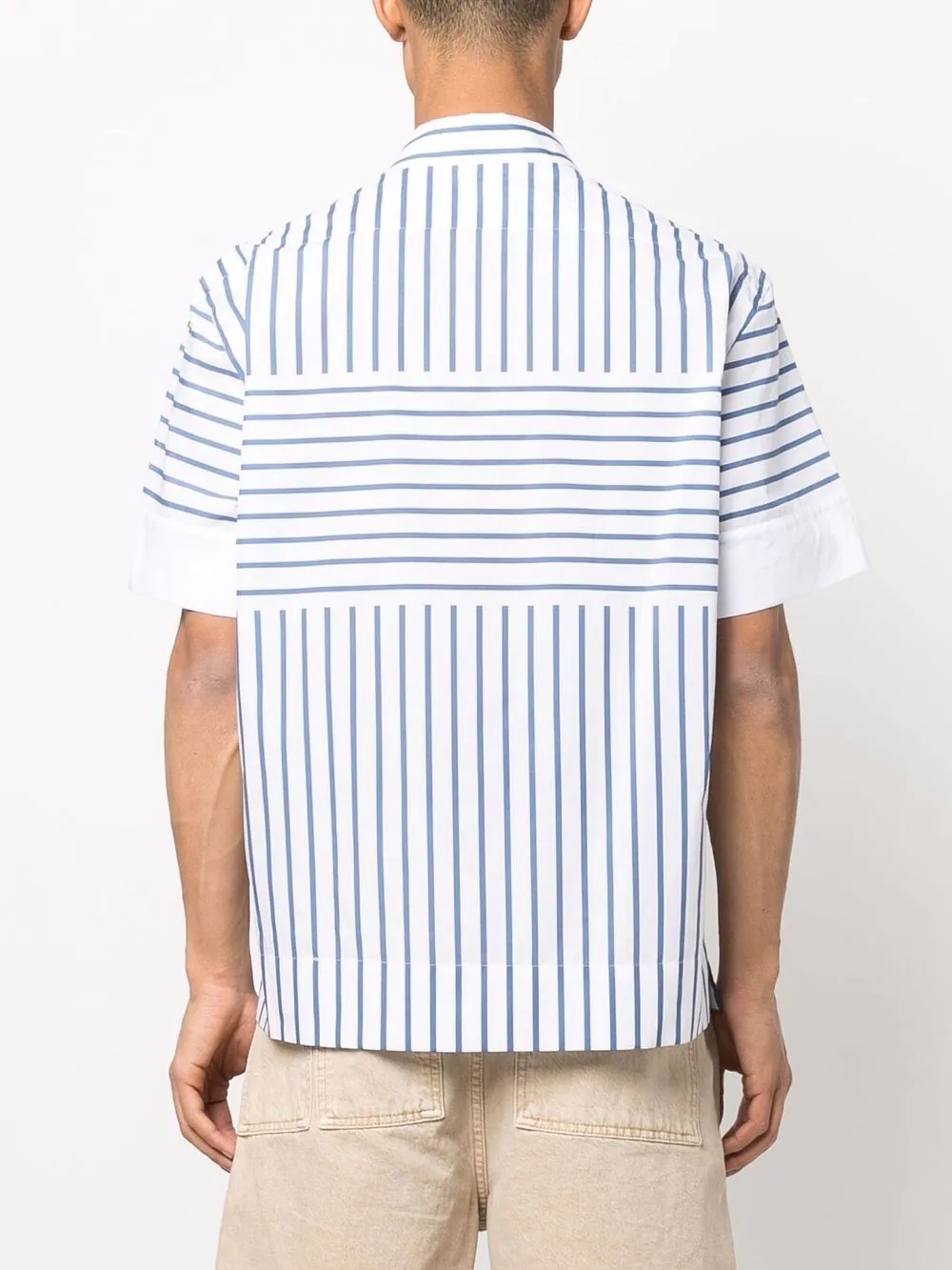 cotton logo-stripe shirt - 4