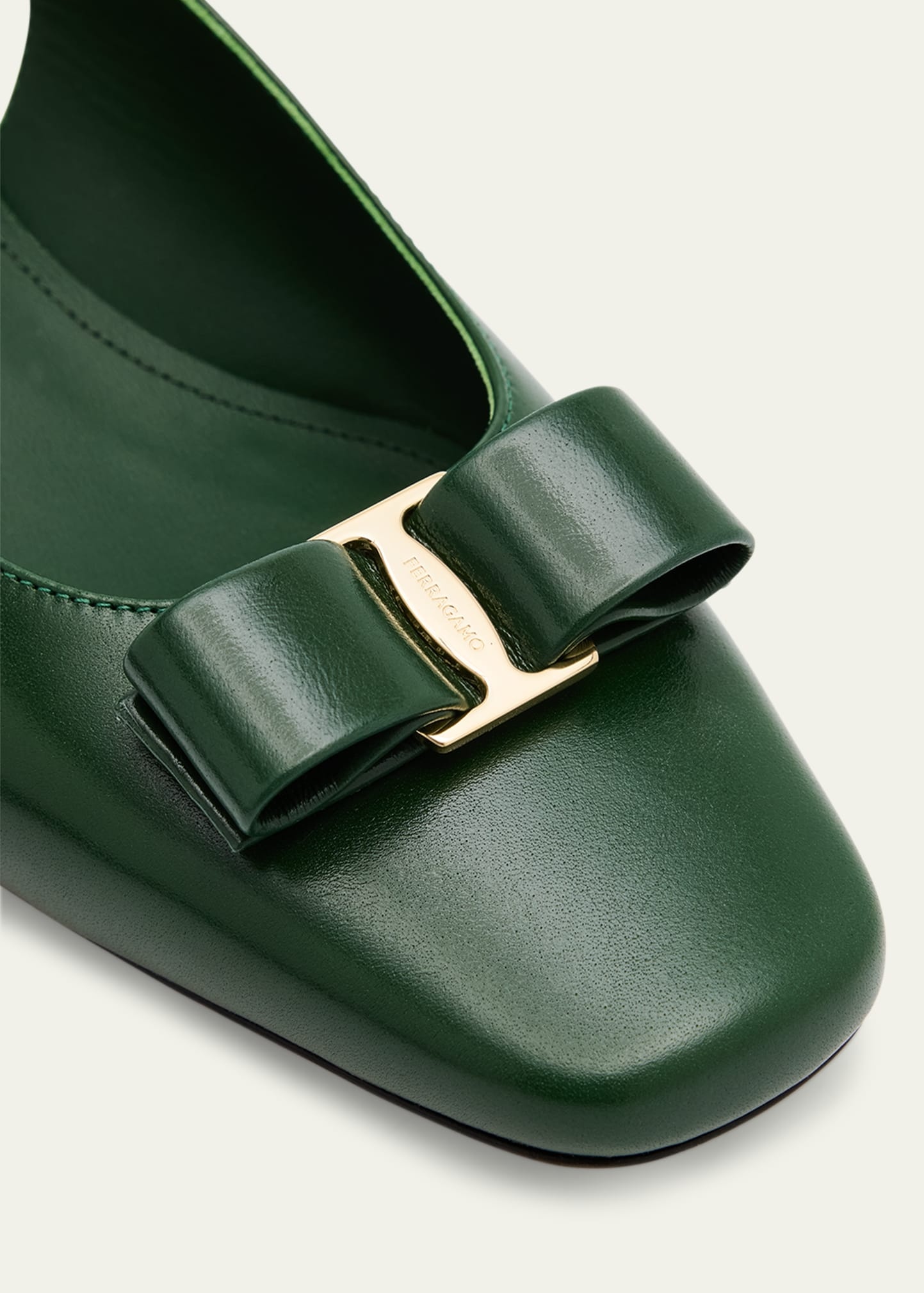 Rivada Leather Bow Slingback Pumps - 6
