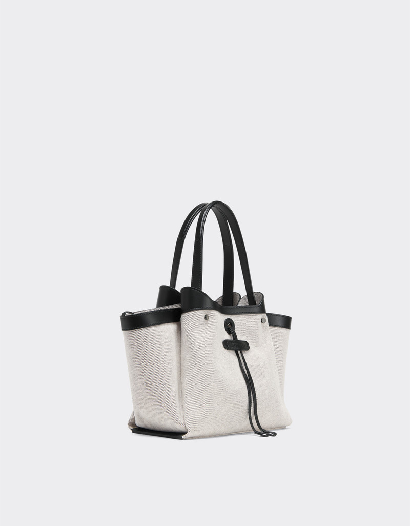Ferrari mini tote bag in canvas and leather 3