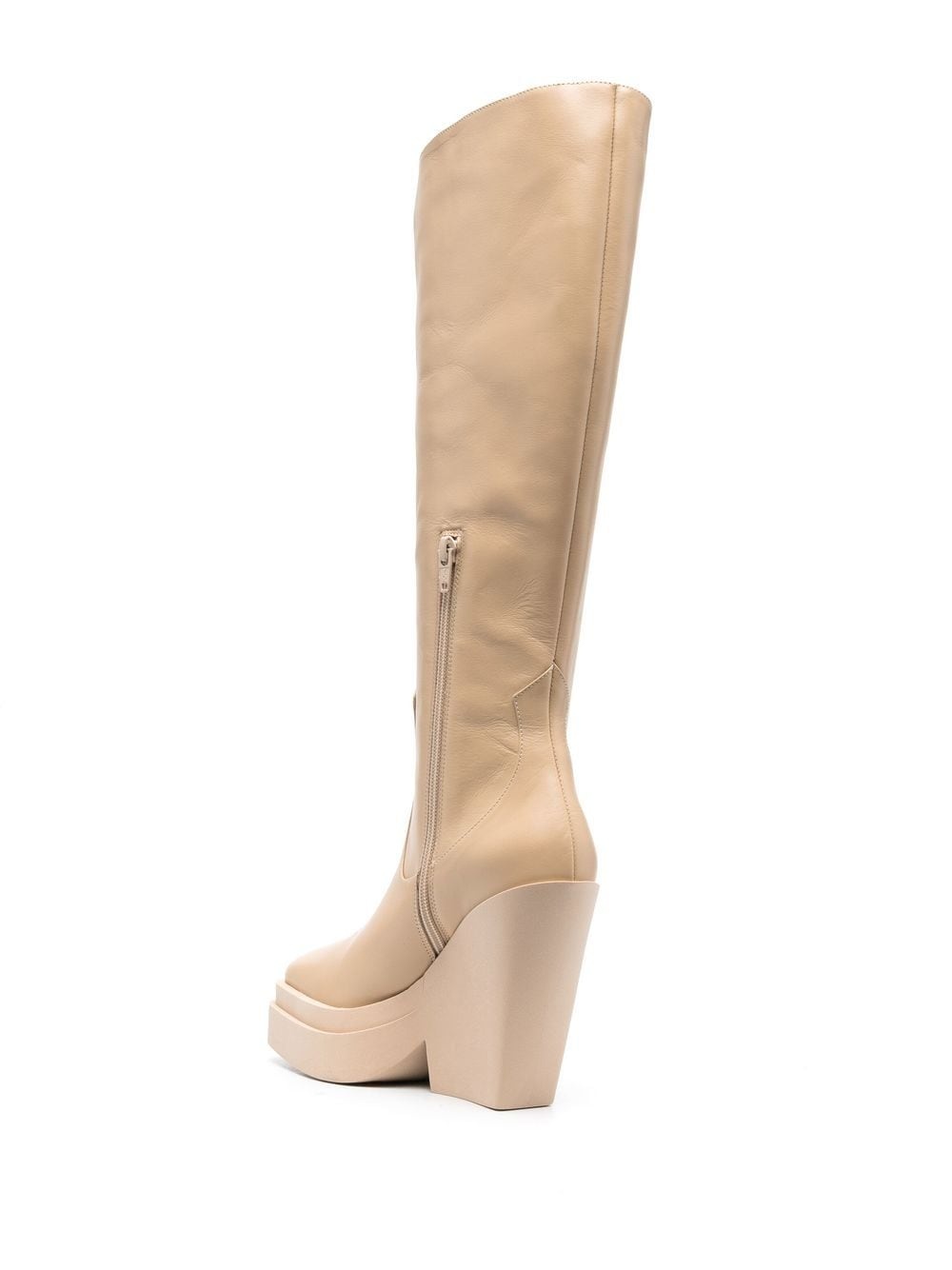 120mm knee-high leather boots - 3