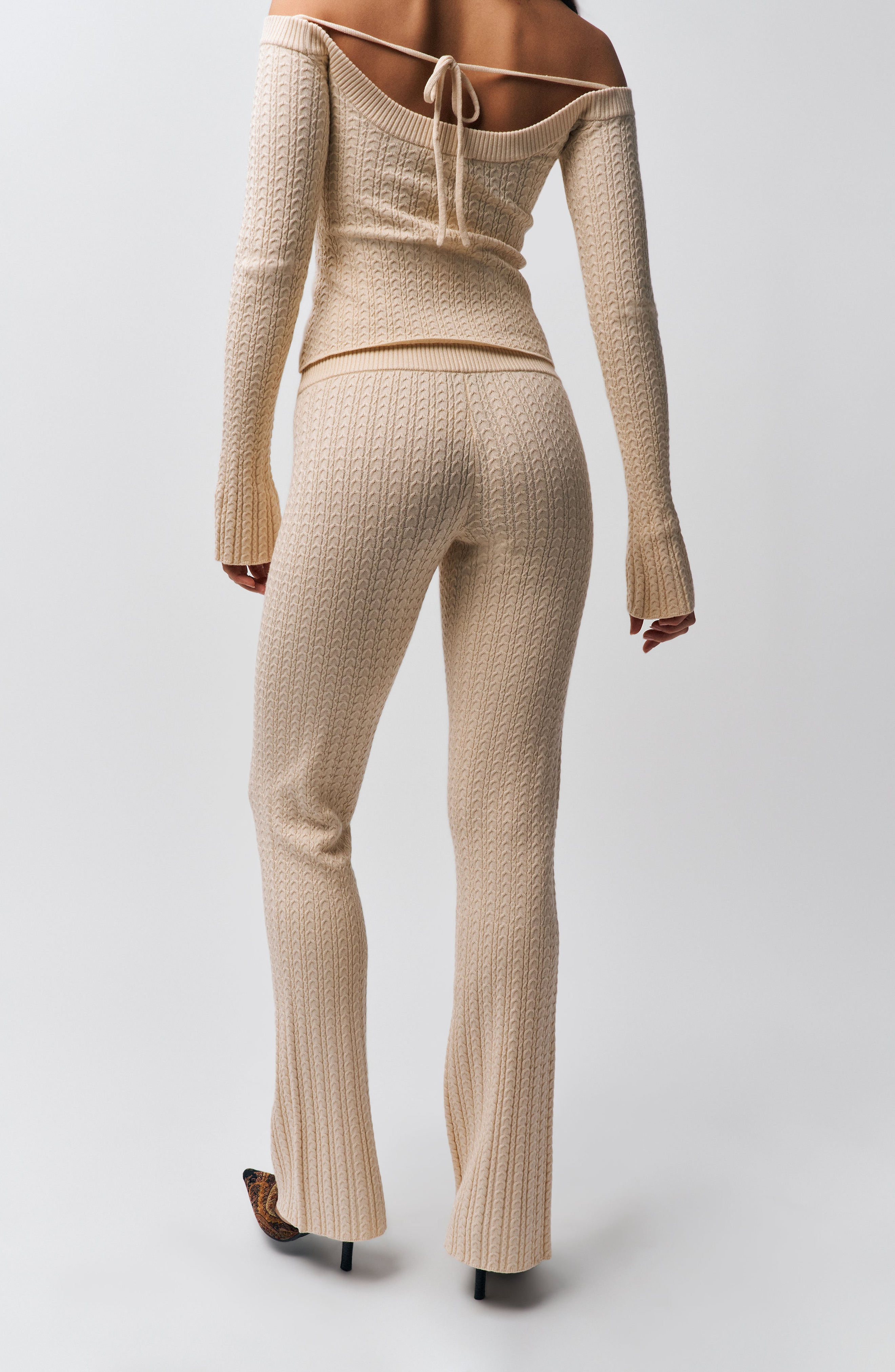 Guizio Camille Cable-Knit Pant in Ivory at Nordstrom - 2