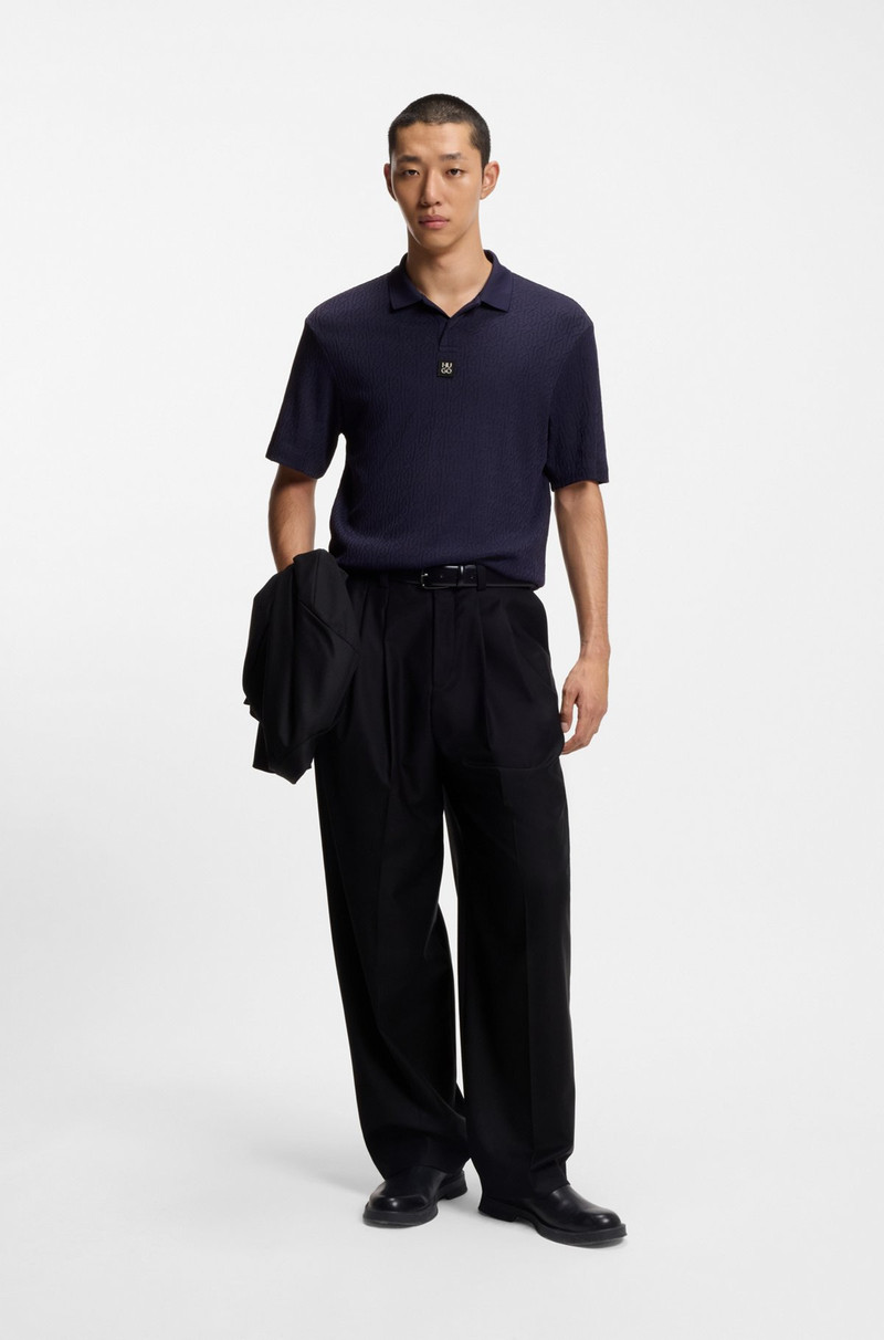 HUGO RELAXED-FIT POLO SHIRT WITH JACQUARD PATTERN outlook