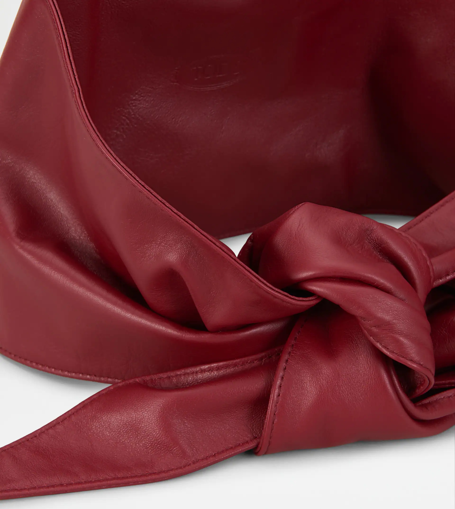 LEATHER SASH BELT - RED - 2