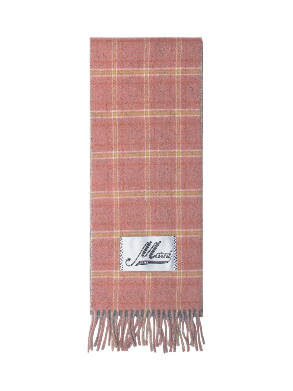 checked fringed scarf - 2