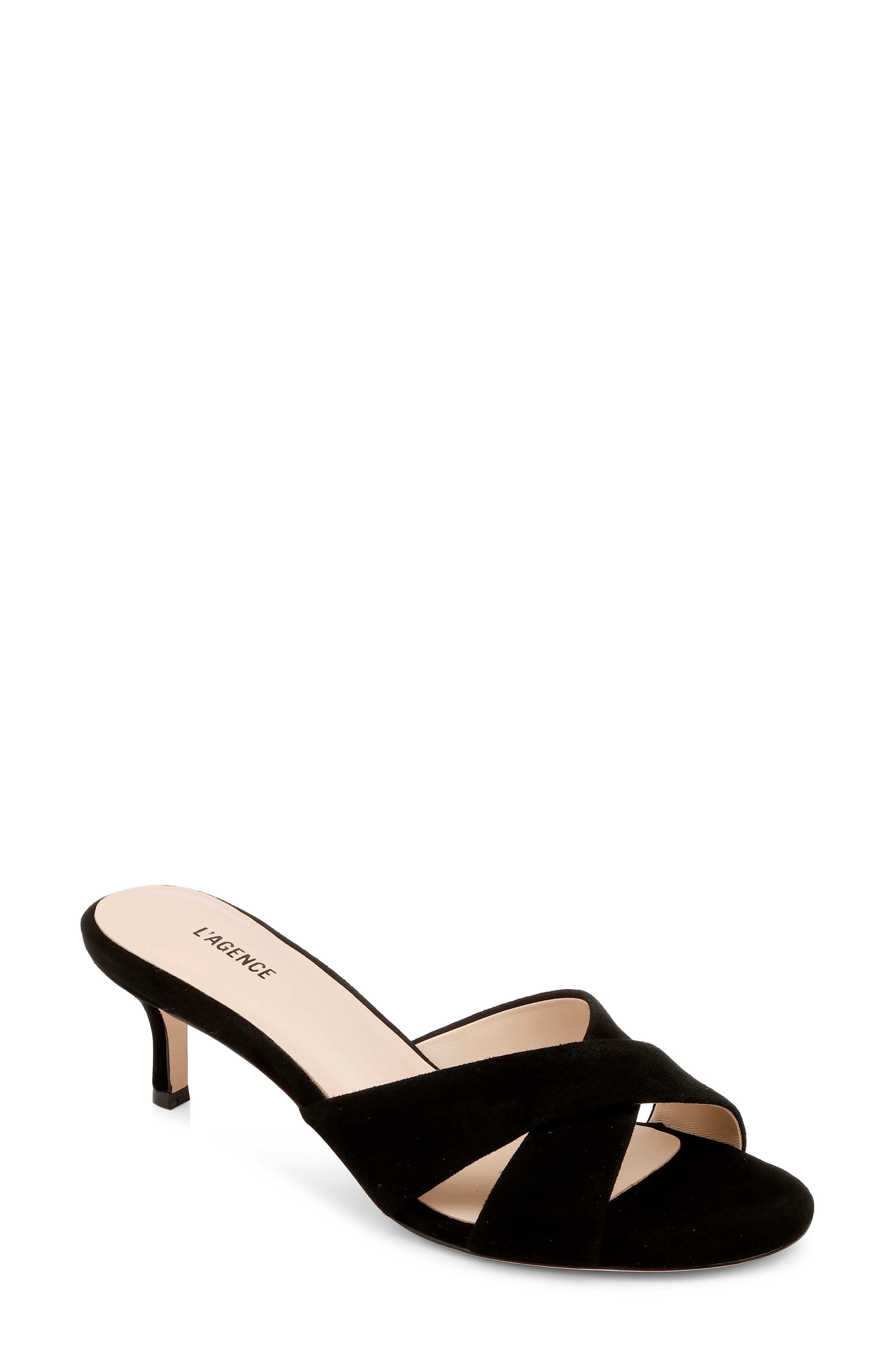 L'AGENCE Aveline Slide Sandal in Black at Nordstrom - 1
