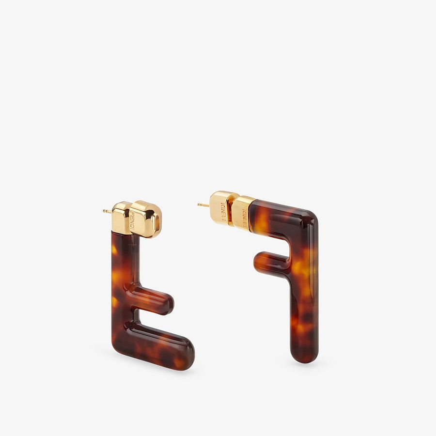 Brown plexiglass earrings - 1