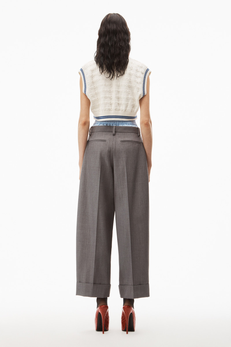 CROPPED V-NECK VEST IN COMPACT COTTON 4