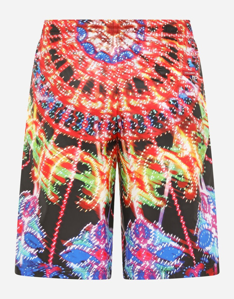 Long swim trunks with illumination print - 1