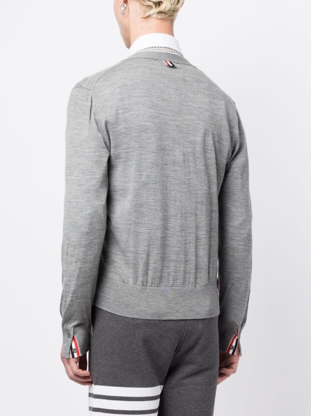 RWB-stripe wool-blend cardigan - 4