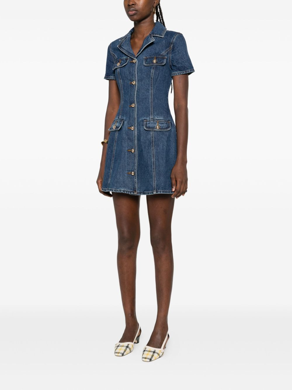 button-fastening denim dress - 3