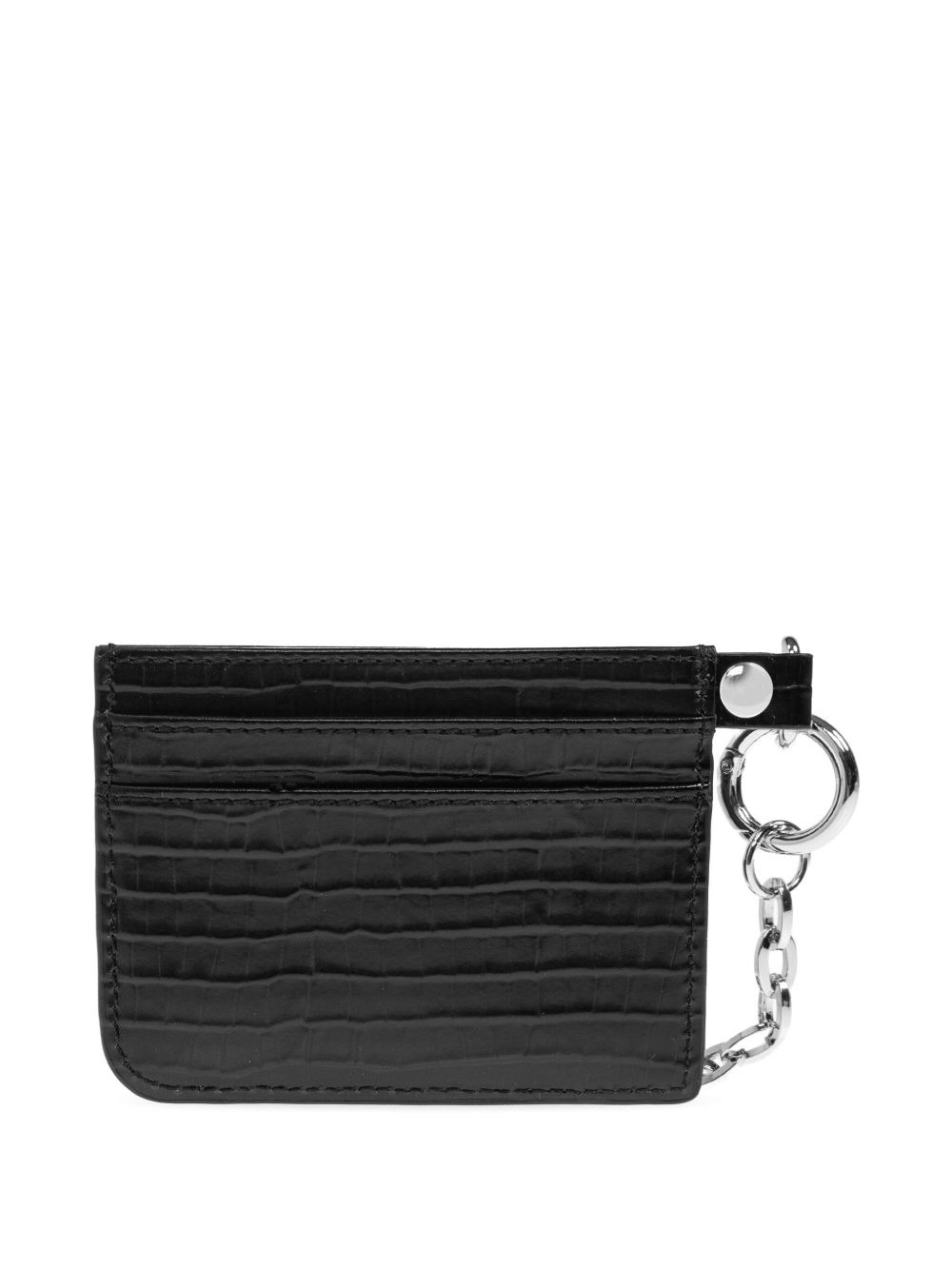 crocodile-embossed chain card holder - 2