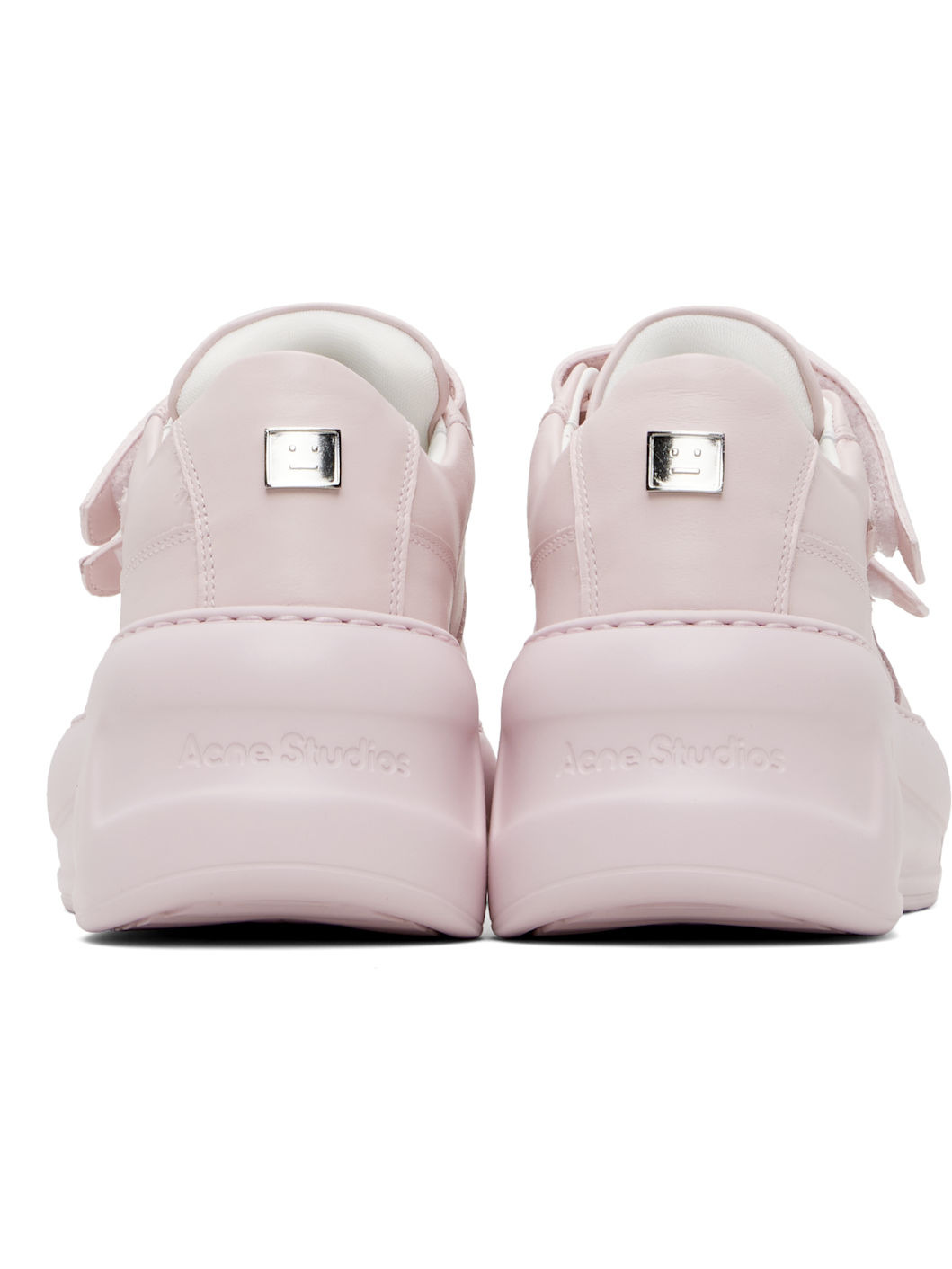 Pink Velcro Strap Platform Sneakers - 2