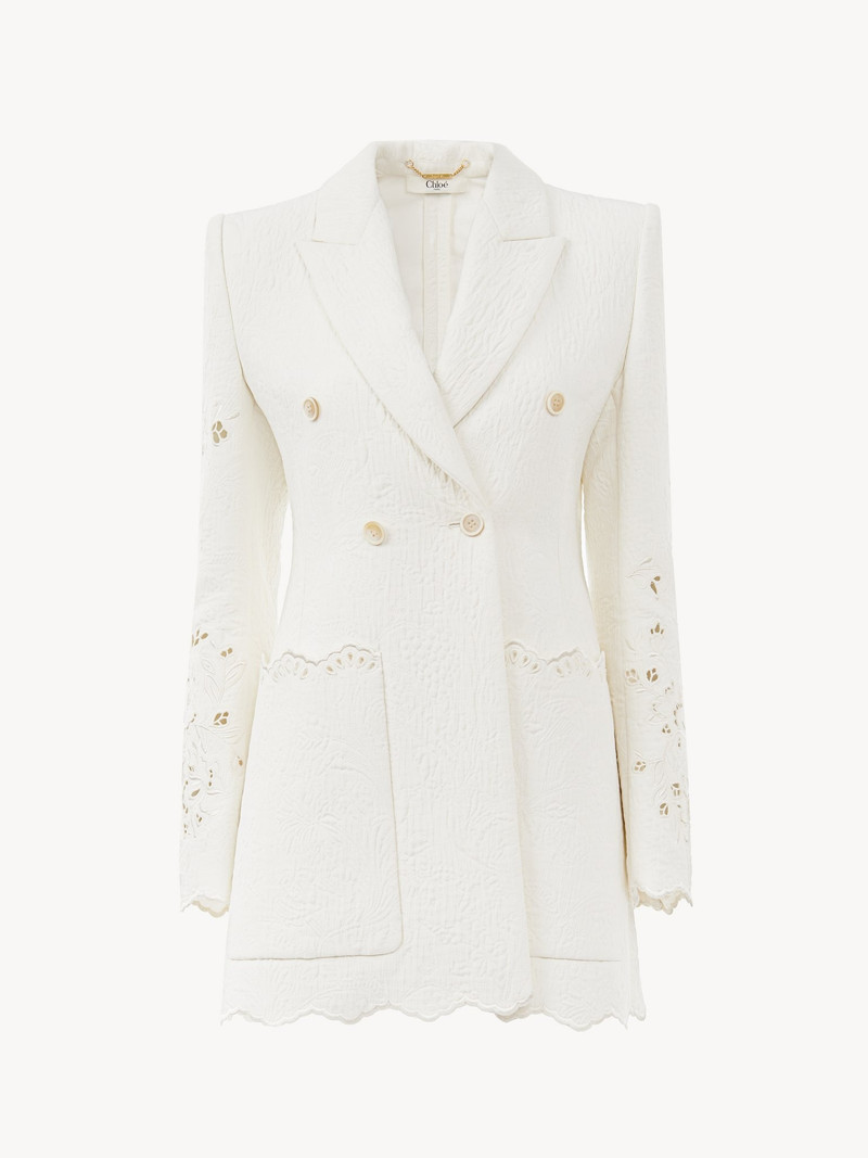 Chloé DOUBLE-BREASTED TAILORED JACKET IN A COTTON MIX outlook