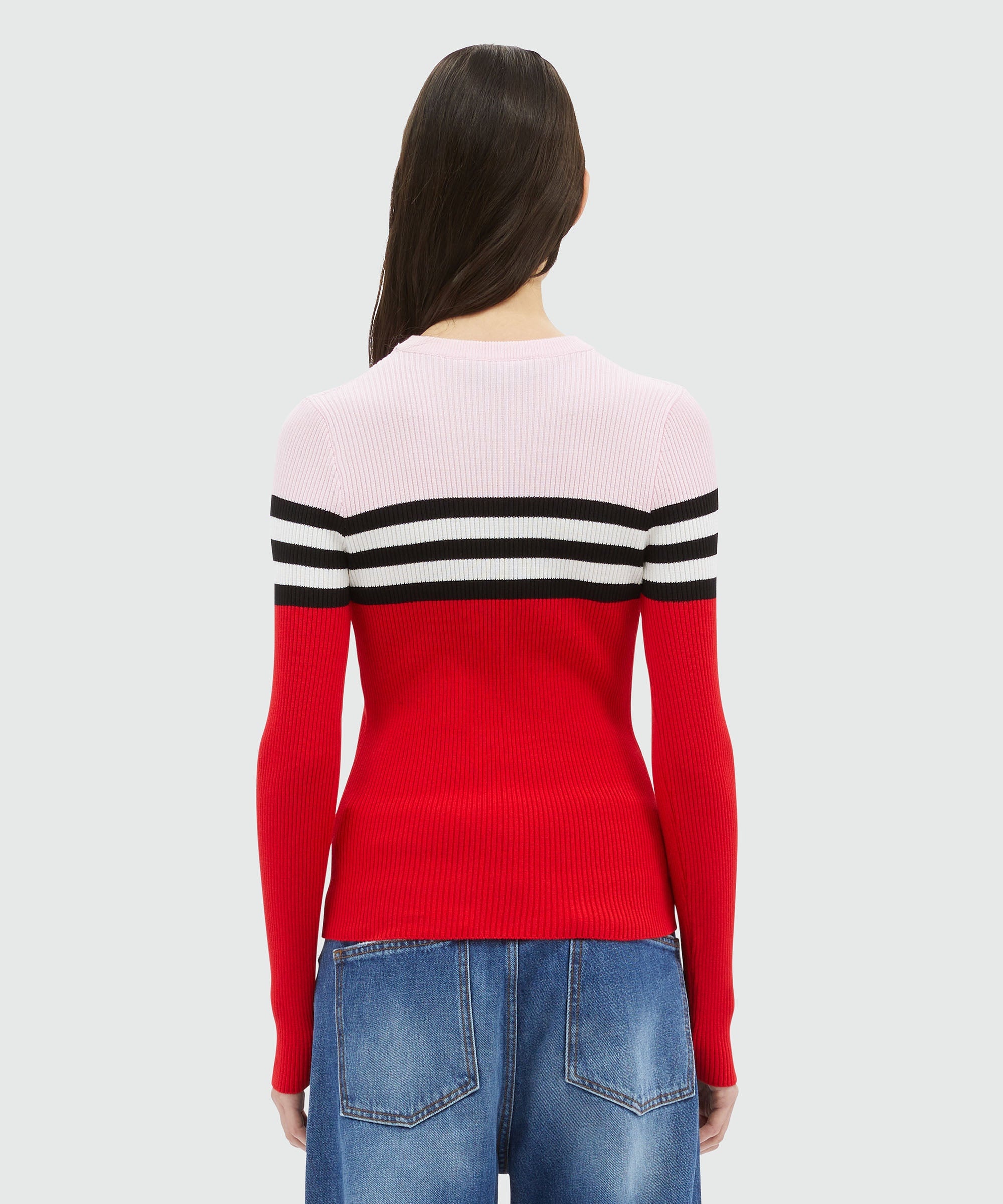 Multicolor ribbed viscose sweater - 3