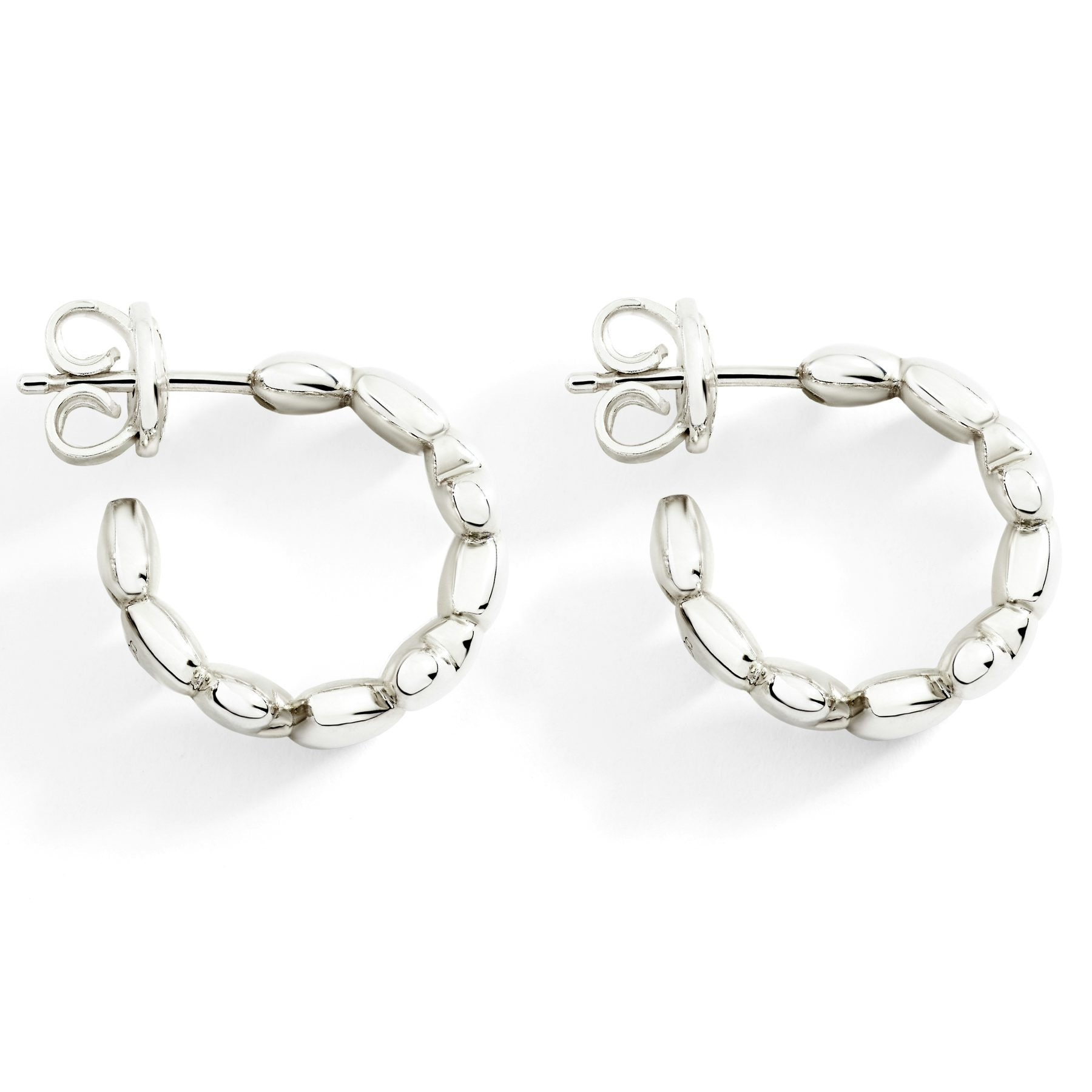 SILVER HEART HOOP EARRINGS - 2