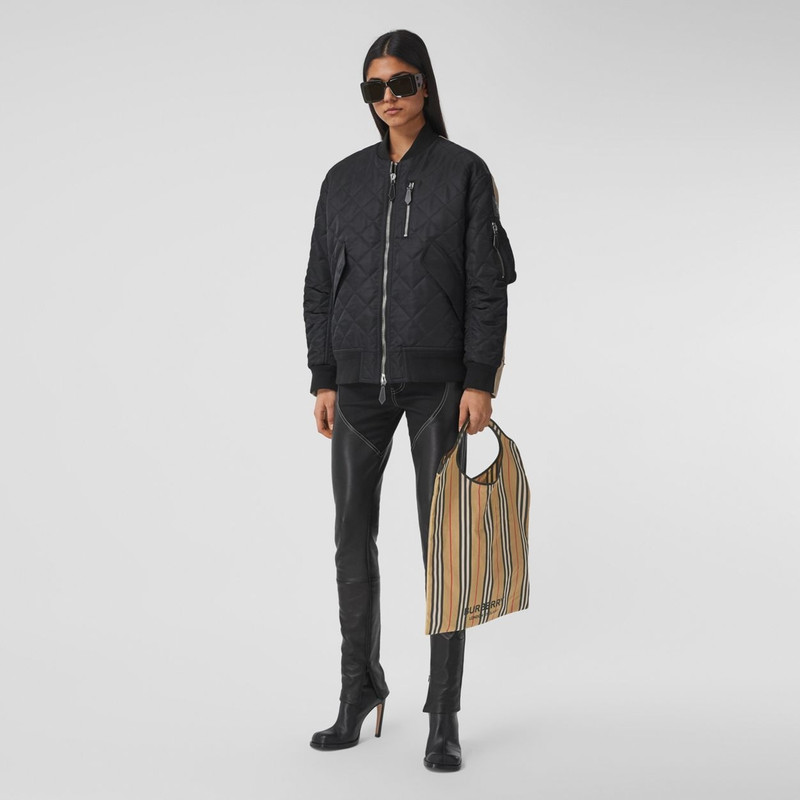 Icon Stripe Nylon Packaway Pocket Tote 15