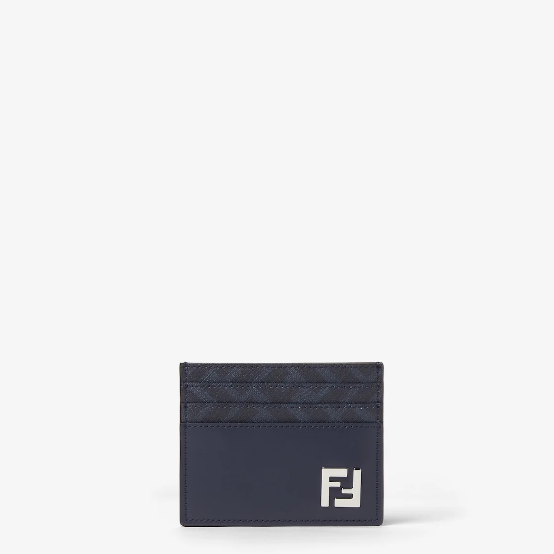 FF Squared Card Holder Dark blue leather and FF Canvas card holder - 1