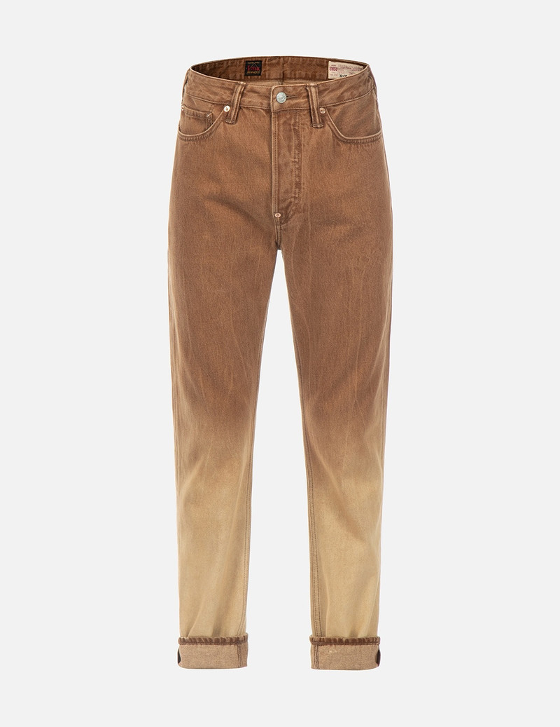 DAICOCK PRINT GRADIENT SPRAY-DYE CARROT-FIT JEANS #2017 1