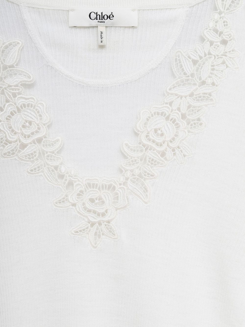 floral-lace T-shirt - 3