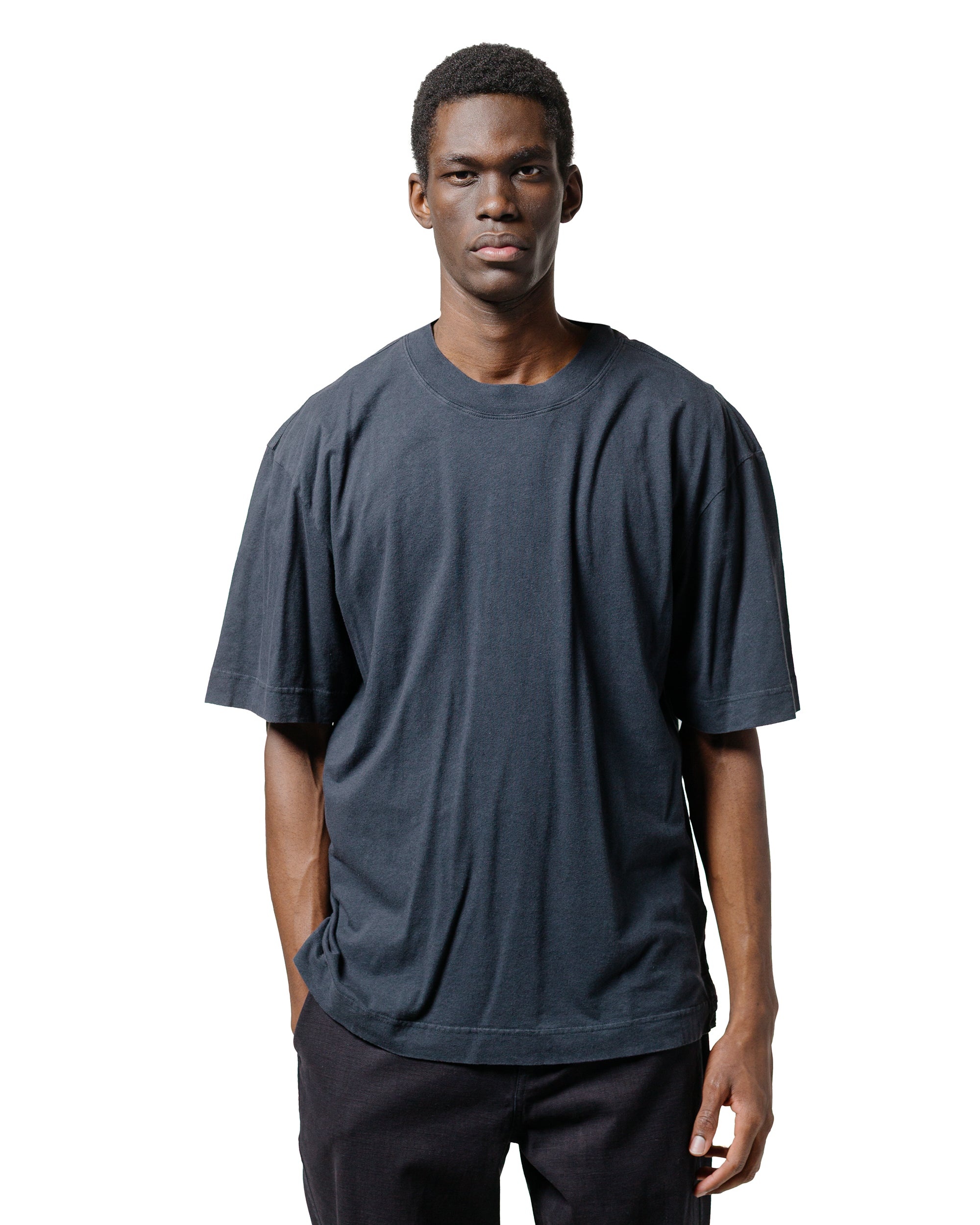 MHL Simple T-Shirt Organic Cotton Linen Jersey Navy - 2