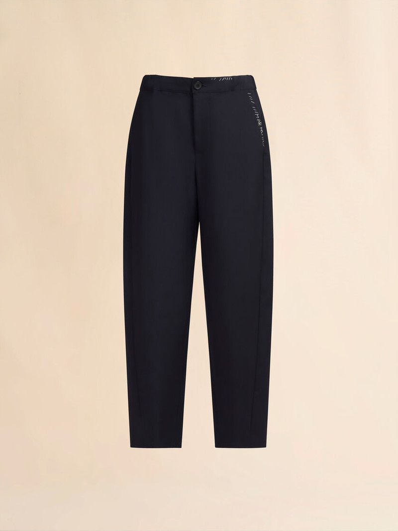 DEEP BLUE TROPICAL WOOL TROUSERS WITH MARNI MENDING 1
