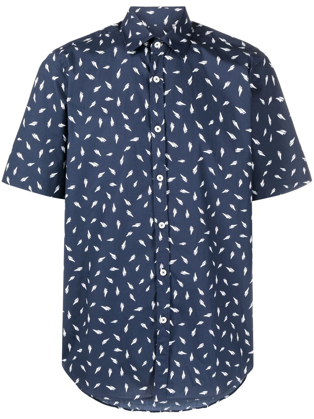 pattern-print cotton shirt - 1