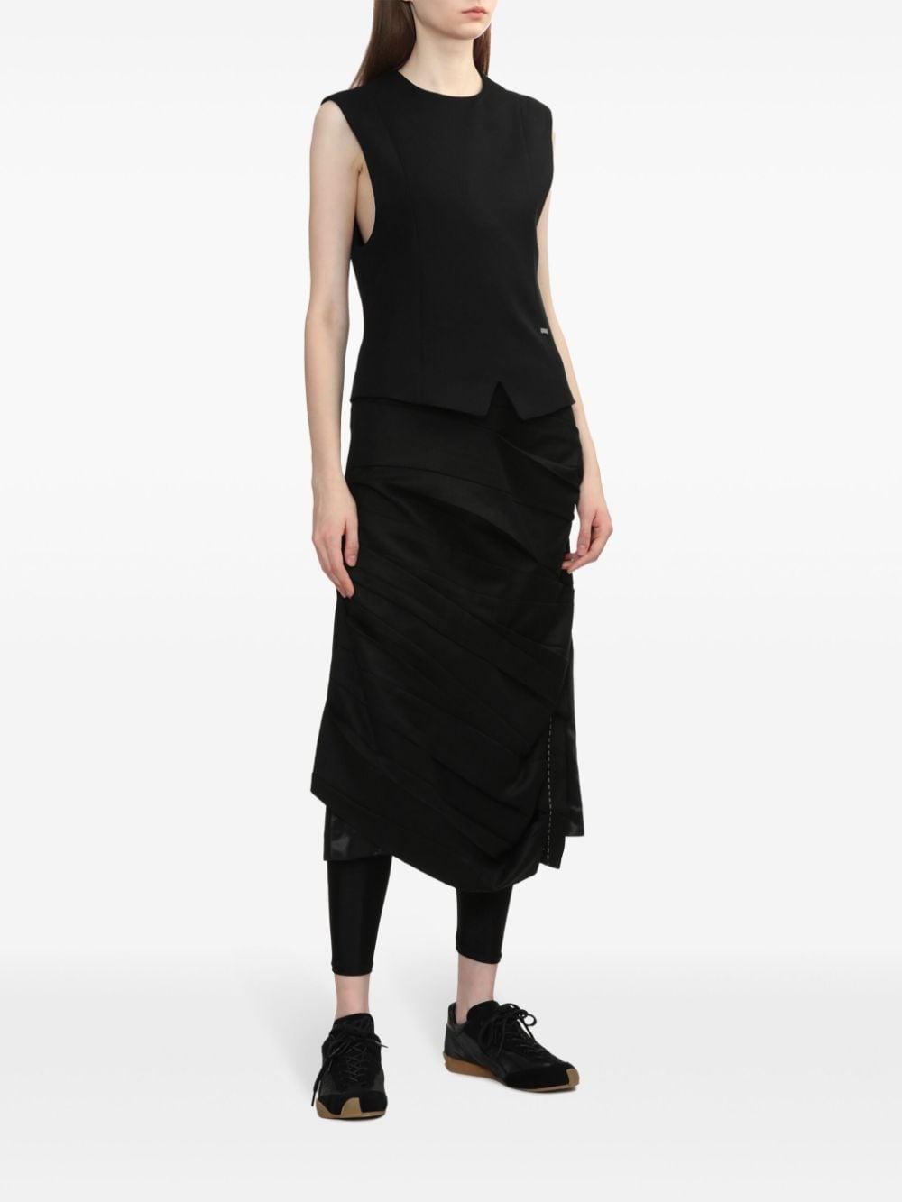 asymmetric midi skirt - 2
