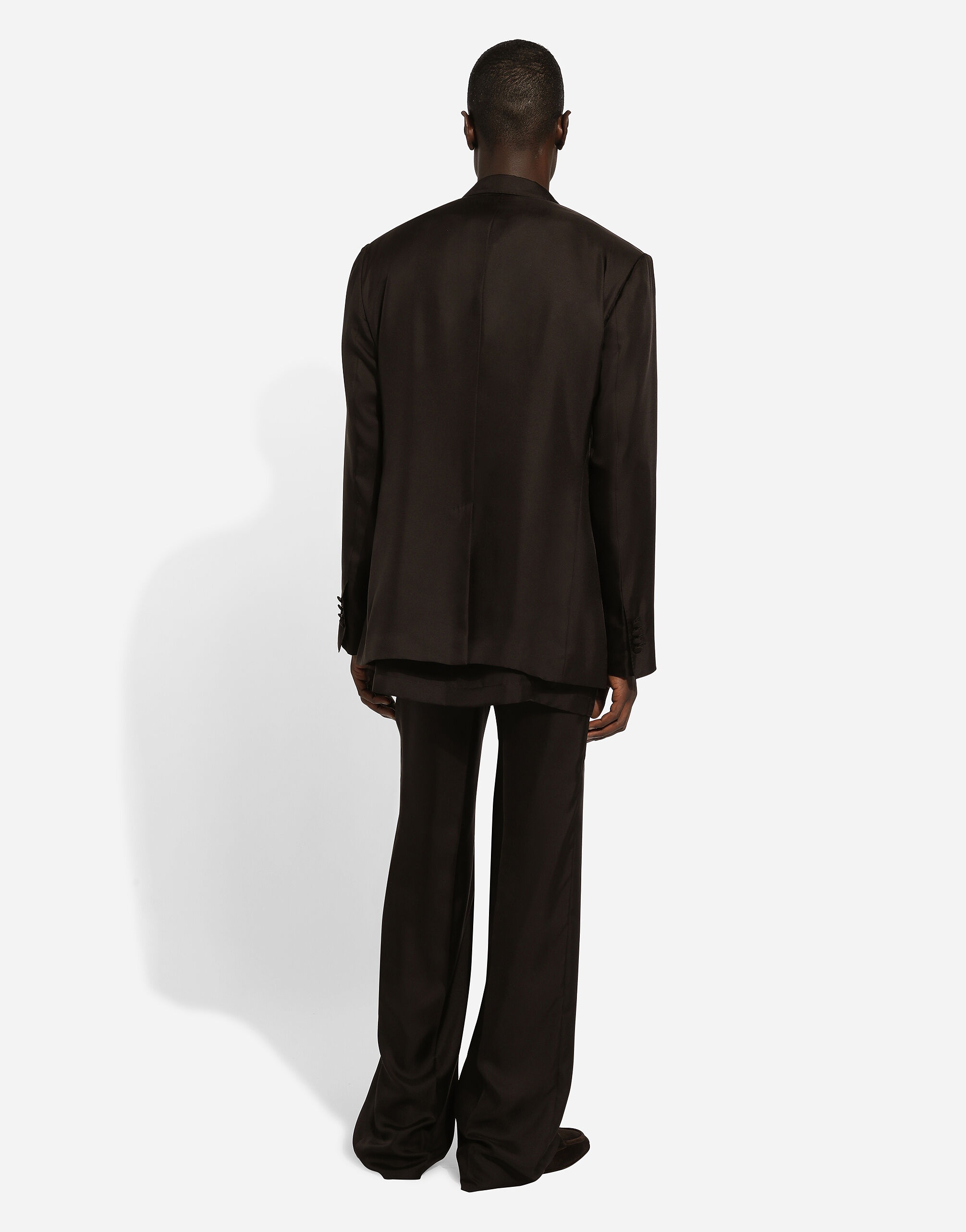 Tailored silk pants with darts - 3