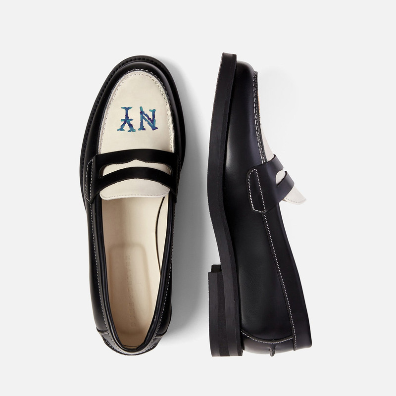 Wilde NY Black + White Penny Loafer - Women's 4