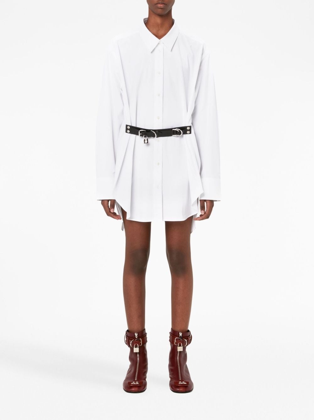 padlock-strap shirt dress - 2