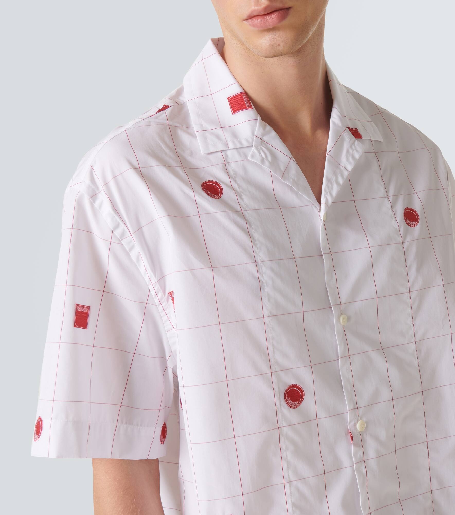 Checked cotton jacquard bowling shirt - 5