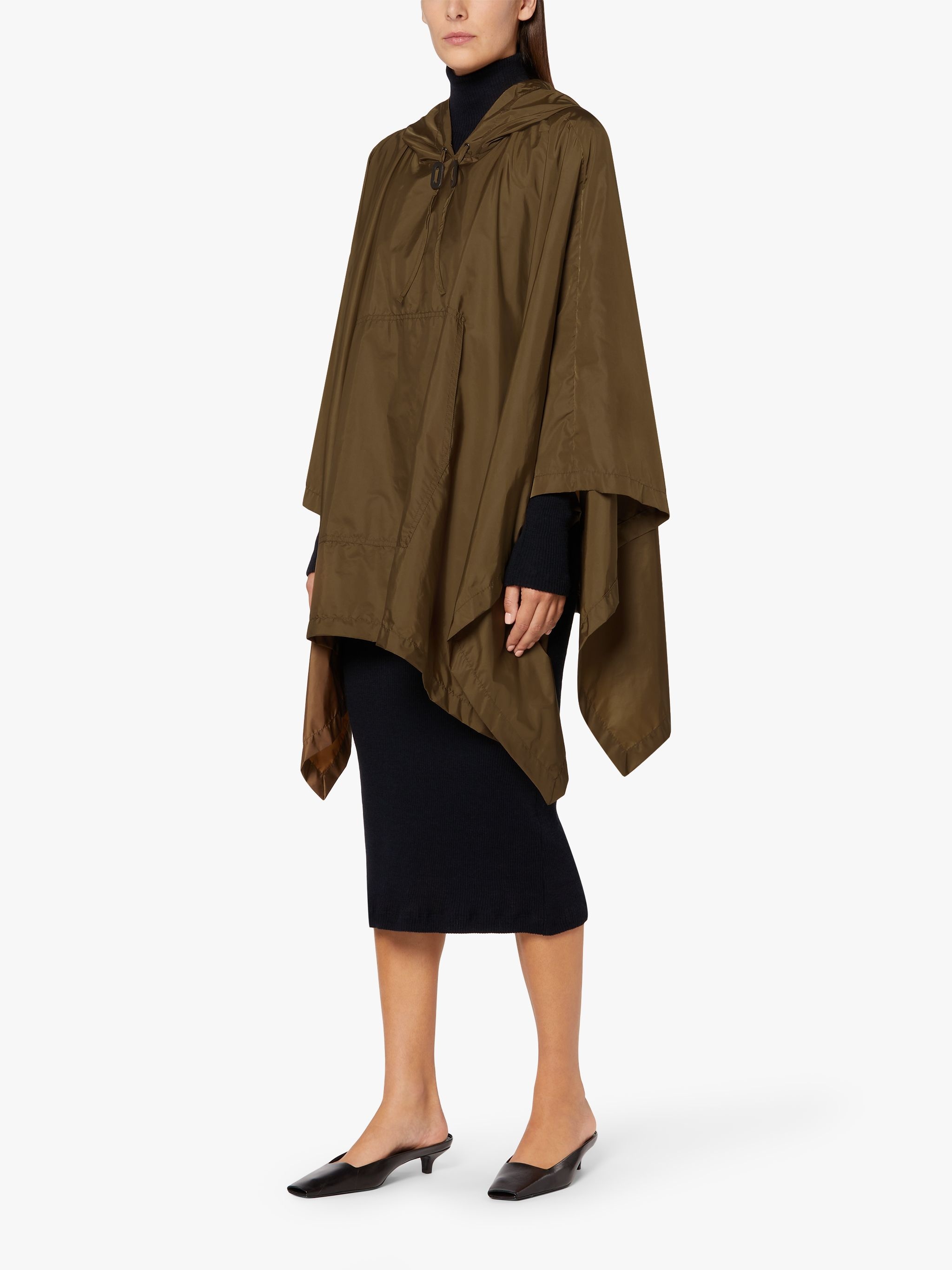 ALNESS MOCHA NYLON HOODED PONCHO | LMC-063 - 2