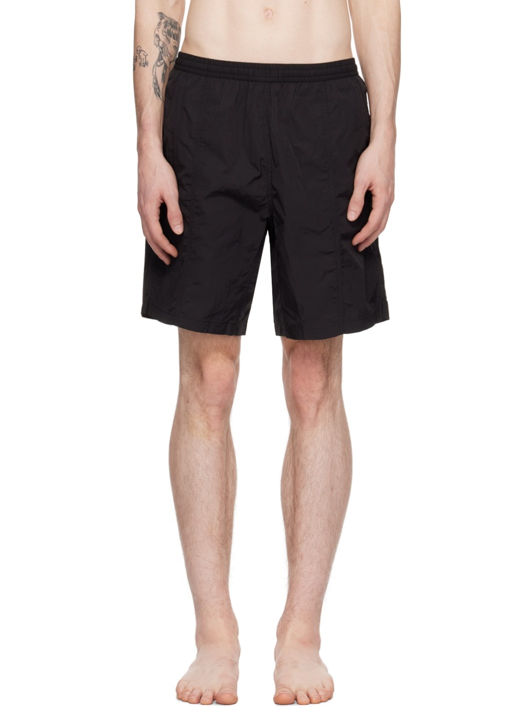 Black Drawstring Swim Shorts - 1