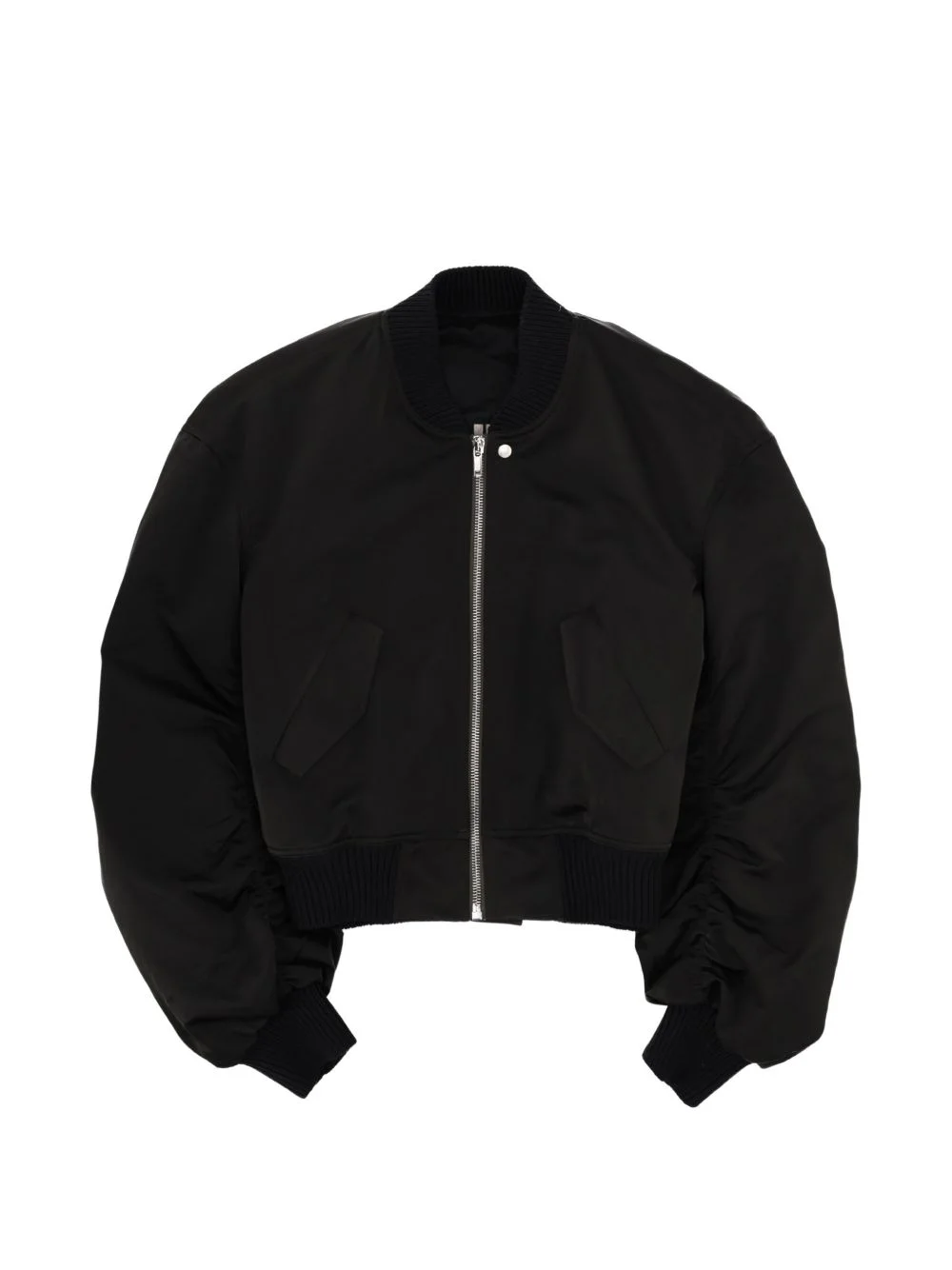 zip-fastenig ribbed bomber jacket - 1